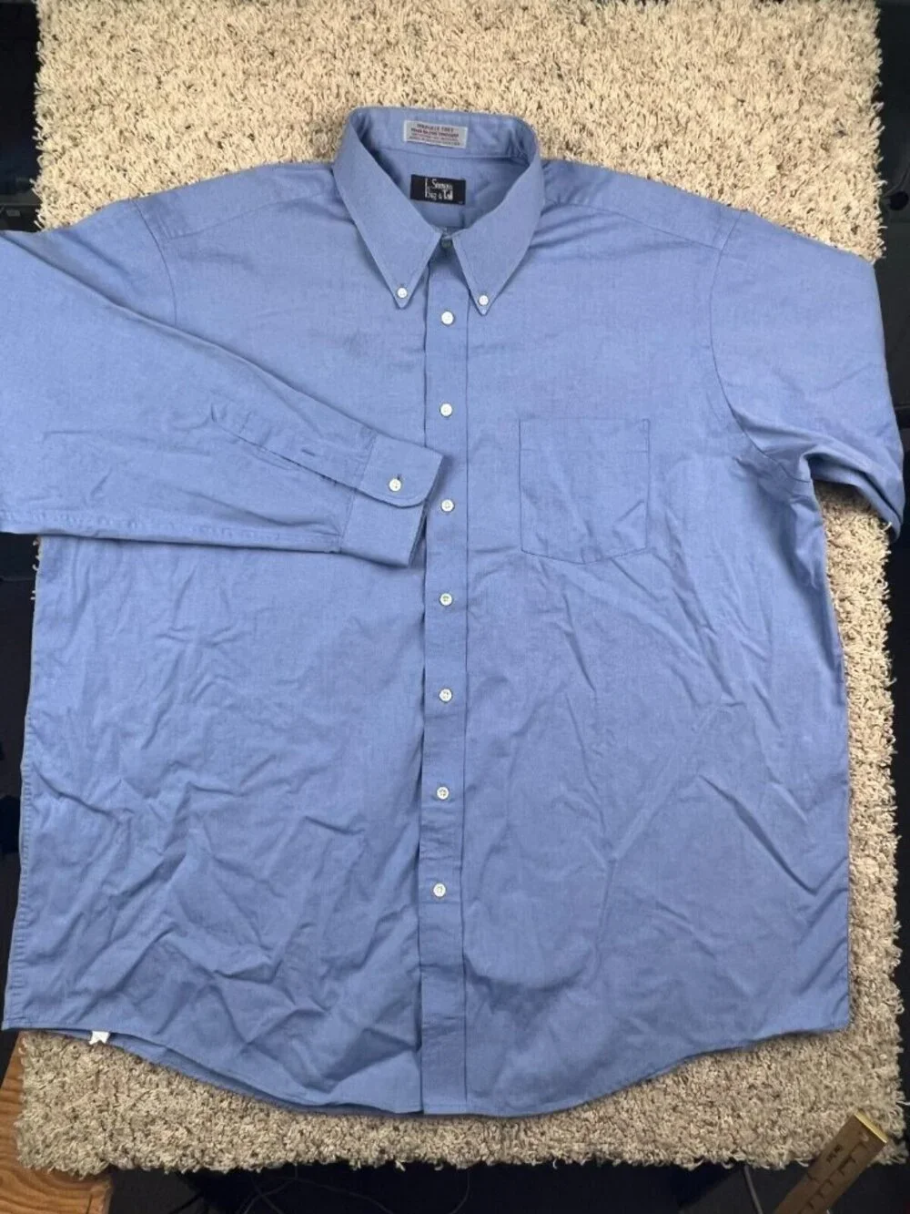 VTG Levis Men’s Button Up Long Sleeve Dress Shirt Blue Size 18.5 35 Big Mexico